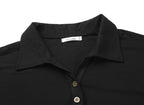 Womens Long Sleeve Polo Shirts Collared Button Down Ribbed Knit Tops Solid Tees